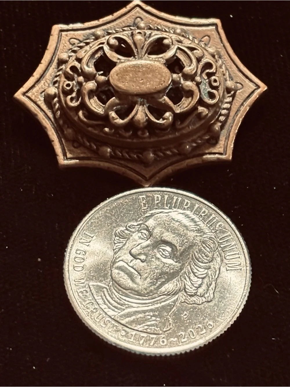 Antique brass brooch